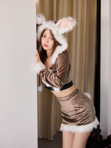 画像17: 【即日発送】【ハロウィン】キルティングビジューうさぎ【コスプレ4点セット】【XS-XLサイズ/1カラー】[HC03] (17)