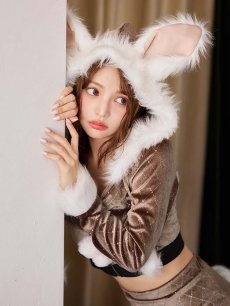 画像3: 【即日発送】【ハロウィン】キルティングビジューうさぎ【コスプレ4点セット】【XS-XLサイズ/1カラー】[HC03] (3)