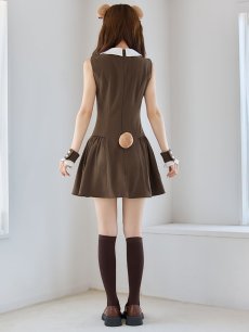 画像18: 【即日発送】【ハロウィン】襟付きノースリーブワンピクマコスプレ【コスプレ4点セット】【XS-Mサイズ/1カラー】[HC03] (18)