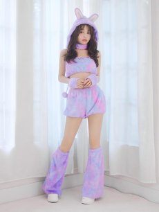 画像25: 【即日発送】【ハロウィン】パステルもこもこバニー【コスプレ7点セット】【フリーサイズ/6カラー】[HC03] (25)