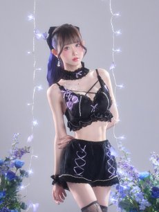 画像10: 【即日発送】【送料無料！】【サンリオ】クロミランジェリーセットアップルームウェア【S-L/1カラー】[HC02]ゆりにゃ着用 (10)
