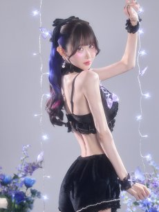 画像8: 【即日発送】【送料無料！】【サンリオ】クロミランジェリーセットアップルームウェア【S-L/1カラー】[HC02]ゆりにゃ着用 (8)