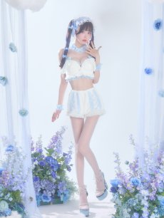 画像2: 【即日発送】【送料無料！】【サンリオ】シナモロールランジェリーセットアップルームウェア【S-L/1カラー】[HC02]ゆりにゃ着用 (2)