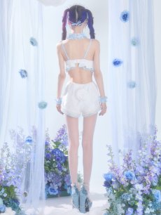 画像7: 【即日発送】【送料無料！】【サンリオ】シナモロールランジェリーセットアップルームウェア【S-L/1カラー】[HC02]ゆりにゃ着用 (7)