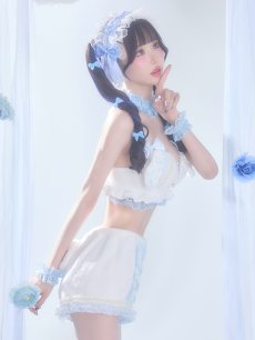 画像11: 【即日発送】【送料無料！】【サンリオ】シナモロールランジェリーセットアップルームウェア【S-L/1カラー】[HC02]ゆりにゃ着用 (11)