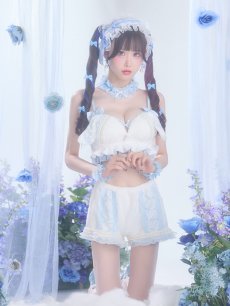 画像12: 【即日発送】【送料無料！】【サンリオ】シナモロールランジェリーセットアップルームウェア【S-L/1カラー】[HC02]ゆりにゃ着用 (12)