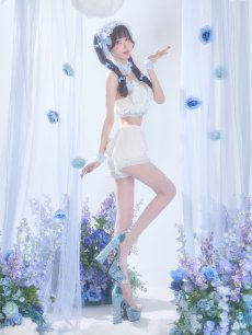 画像14: 【即日発送】【送料無料！】【サンリオ】シナモロールランジェリーセットアップルームウェア【S-L/1カラー】[HC02]ゆりにゃ着用 (14)