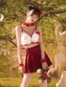 画像1: 【即日発送】【送料無料！】【サンリオ】ハローキティランジェリーセットアップルームウェア【S-L/1カラー】[HC02]ゆりにゃ着用 (1)
