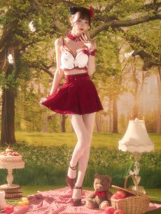 画像4: 【即日発送】【送料無料！】【サンリオ】ハローキティランジェリーセットアップルームウェア【S-L/1カラー】[HC02]ゆりにゃ着用 (4)