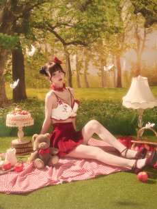 画像8: 【即日発送】【送料無料！】【サンリオ】ハローキティランジェリーセットアップルームウェア【S-L/1カラー】[HC02]ゆりにゃ着用 (8)
