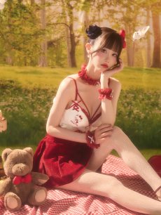 画像11: 【即日発送】【送料無料！】【サンリオ】ハローキティランジェリーセットアップルームウェア【S-L/1カラー】[HC02]ゆりにゃ着用 (11)