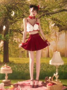 画像13: 【即日発送】【送料無料！】【サンリオ】ハローキティランジェリーセットアップルームウェア【S-L/1カラー】[HC02]ゆりにゃ着用 (13)