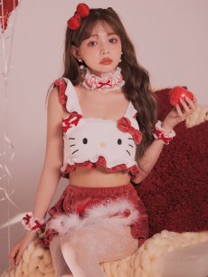 画像7: 【即日発送】【サンリオ】ハローキティキルティングセットアップルームウェア【S-L/1カラー】[OF03] (7)