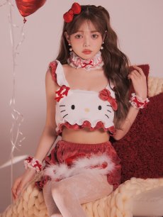 画像8: 【即日発送】【サンリオ】ハローキティキルティングセットアップルームウェア【S-L/1カラー】[OF03] (8)