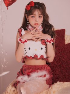 画像10: 【即日発送】【サンリオ】ハローキティキルティングセットアップルームウェア【S-L/1カラー】[OF03] (10)