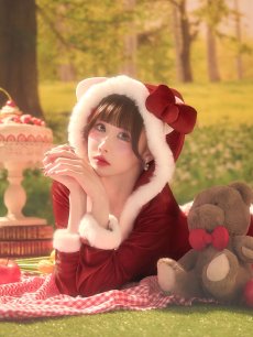 画像1: 【即日発送】【送料無料！】【サンリオ】ハローキティ3wayセットアップルームウェア【4点セット】【S-L/1カラー】[HC02]ゆりにゃ着用 (1)