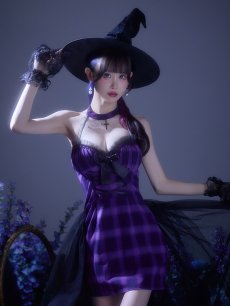 画像4: 【送料無料！】【ハロウィン】チュールロングトレーン魔女コスプレ【コスプレ4点SET】【XS-Mサイズ】【予約/9月下旬発送予定】[OF03]ゆりにゃ着用 (4)