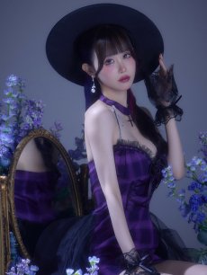 画像5: 【送料無料！】【ハロウィン】チュールロングトレーン魔女コスプレ【コスプレ4点SET】【XS-Mサイズ】【予約/9月下旬発送予定】[OF03]ゆりにゃ着用 (5)
