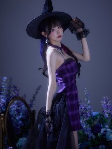 画像9: 【送料無料！】【ハロウィン】チュールロングトレーン魔女コスプレ【コスプレ4点SET】【XS-Mサイズ】【予約/9月下旬発送予定】[OF03]ゆりにゃ着用 (9)