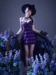 画像10: 【送料無料！】【ハロウィン】チュールロングトレーン魔女コスプレ【コスプレ4点SET】【XS-Mサイズ】【予約/9月下旬発送予定】[OF03]ゆりにゃ着用 (10)