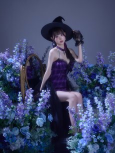 画像11: 【送料無料！】【ハロウィン】チュールロングトレーン魔女コスプレ【コスプレ4点SET】【XS-Mサイズ】【予約/9月下旬発送予定】[OF03]ゆりにゃ着用 (11)