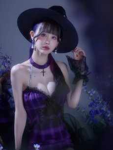 画像12: 【送料無料！】【ハロウィン】チュールロングトレーン魔女コスプレ【コスプレ4点SET】【XS-Mサイズ】【予約/9月下旬発送予定】[OF03]ゆりにゃ着用 (12)