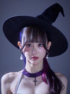 画像16: 【送料無料！】【ハロウィン】チュールロングトレーン魔女コスプレ【コスプレ4点SET】【XS-Mサイズ】【予約/9月下旬発送予定】[OF03]ゆりにゃ着用 (16)