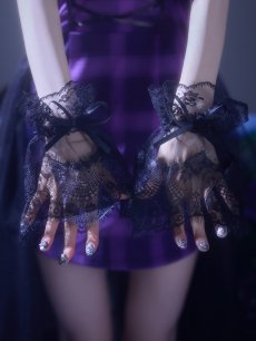 画像17: 【送料無料！】【ハロウィン】チュールロングトレーン魔女コスプレ【コスプレ4点SET】【XS-Mサイズ】【予約/9月下旬発送予定】[OF03]ゆりにゃ着用 (17)