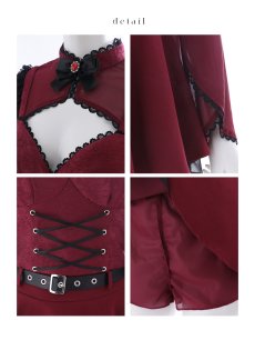 画像10: 【送料無料！】【ハロウィン】ケープロングスリーブリボンデビルコスプレ【コスプレ4点SET】【S-Lサイズ】[OF03]ゆりにゃ着用 (10)