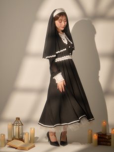 画像3: 【送料無料！】【ハロウィン】ゴシックシスターロングスカートコスプレ【コスプレ3点SET】【S-XLサイズ】[OF03]加藤美南着用 (3)