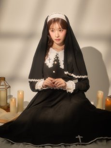 画像6: 【送料無料！】【ハロウィン】ゴシックシスターロングスカートコスプレ【コスプレ3点SET】【S-XLサイズ】[OF03]加藤美南着用 (6)