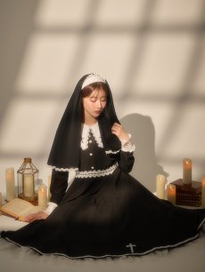 画像10: 【送料無料！】【ハロウィン】ゴシックシスターロングスカートコスプレ【コスプレ3点SET】【S-XLサイズ】[OF03]加藤美南着用 (10)
