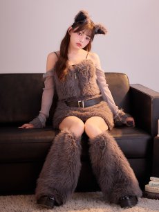 画像2: 【送料無料！】【ハロウィン】ラメスリーブウルフセットアップ【コスプレ5点SET】【XS-Mサイズ】【予約/9月下旬発送予定】[OF03]吉木千沙都（ちぃぽぽ）着用 (2)