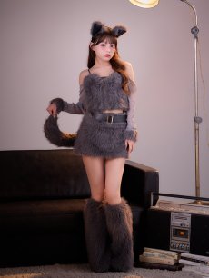 画像4: 【送料無料！】【ハロウィン】ラメスリーブウルフセットアップ【コスプレ5点SET】【XS-Mサイズ】【予約/9月下旬発送予定】[OF03]吉木千沙都（ちぃぽぽ）着用 (4)