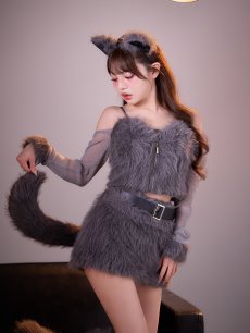 画像14: 【送料無料！】【ハロウィン】ラメスリーブウルフセットアップ【コスプレ5点SET】【XS-Mサイズ】【予約/9月下旬発送予定】[OF03]吉木千沙都（ちぃぽぽ）着用 (14)