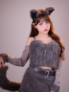 画像5: 【送料無料！】【ハロウィン】ラメスリーブウルフセットアップ【コスプレ5点SET】【XS-Mサイズ】【予約/9月下旬発送予定】[OF03]吉木千沙都（ちぃぽぽ）着用 (5)