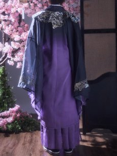 画像6: 【送料無料！】【ハロウィン】黒紫グラデーション漢服【コスプレ3点SET】【L-XLサイズ】[OF03]今井暖大着用 (6)