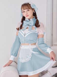 画像1: 【即日発送！】【sugar nine×マリームーンコラボ】 【ハロウィン】マリームーンコラボジャージメイド 【コスプレ8点セット】 【XS-Lサイズ/2カラー】[HC03] (1)