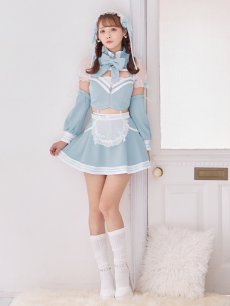 画像18: 【即日発送！】【sugar nine×マリームーンコラボ】 【ハロウィン】マリームーンコラボジャージメイド 【コスプレ8点セット】 【XS-Lサイズ/2カラー】[HC03] (18)