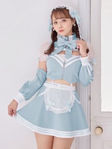 画像2: 【即日発送！】【sugar nine×マリームーンコラボ】 【ハロウィン】マリームーンコラボジャージメイド 【コスプレ8点セット】 【XS-Lサイズ/2カラー】[HC03] (2)