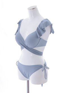 画像42: 【即日発送】【ビキニ】【水着】ショルダーフリルクロスビキニ/無地/シンプル[YMT] (42)