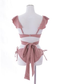 画像46: 【即日発送】【ビキニ】【水着】ショルダーフリルクロスビキニ/無地/シンプル[YMT] (46)