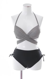 画像14: 【即日発送】【ビキニ】【水着】ブラウンチェックハイウエストビキニ[M192-SW-23PY][YMT] (14)