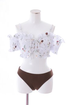 画像16: 【即日発送】【水着セール】【ビキニ】【水着】オフショルビキニ /花柄/シャーリング/ニット/2点セット[YMT] (16)