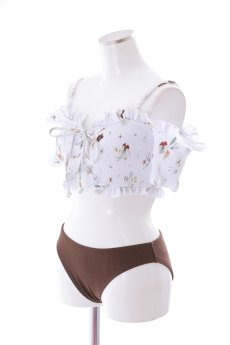 画像17: 【即日発送】【水着セール】【ビキニ】【水着】オフショルビキニ /花柄/シャーリング/ニット/2点セット[YMT] (17)