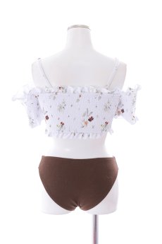 画像18: 【即日発送】【水着セール】【ビキニ】【水着】オフショルビキニ /花柄/シャーリング/ニット/2点セット[YMT] (18)