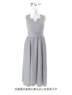 画像17: ウエストギャザーラメシフォンフレアワンピースドレス【S-Lサイズ/2カラー】[OF03B] (17)