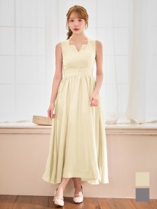 画像5: ウエストギャザーラメシフォンフレアワンピースドレス【S-Lサイズ/2カラー】[OF03B] (5)