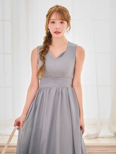 画像8: ウエストギャザーラメシフォンフレアワンピースドレス【S-Lサイズ/2カラー】[OF03B] (8)