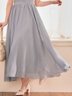 画像16: ウエストギャザーラメシフォンフレアワンピースドレス【S-Lサイズ/2カラー】[OF03B] (16)